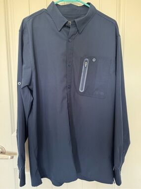 FINTECH L/G Blue‎ Fishing Shirt Long Sleeve Vented Performance